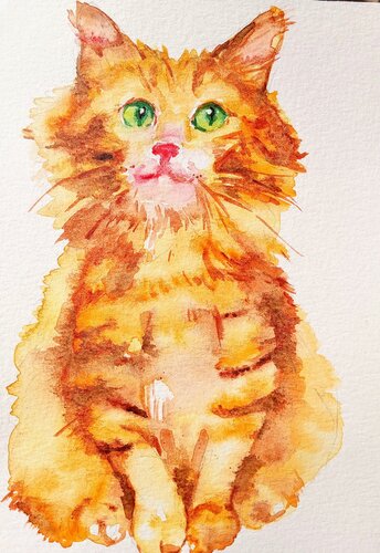 Ginger Maine coon cat art by Daniela Vasileva, Painting for Sale on Singulart