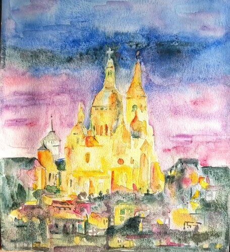 Sacre-coeur basilica, Paris, France by Daniela Vasileva, Painting for Sale on Singulart