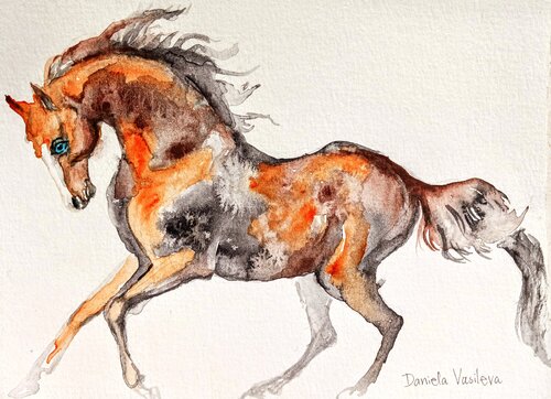 Horse running art Daniela Vasileva