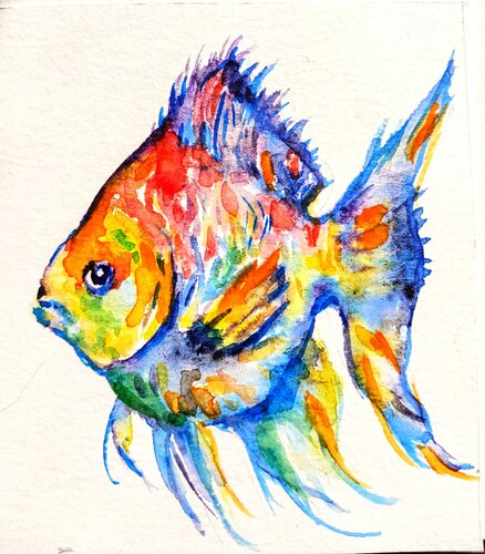 Blue Tropical fish di Daniela Vasileva, Pittura in vendita su Singulart
