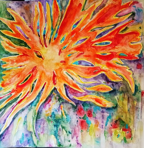 Cosmic sunflower  snooze von Daniela Vasileva, Malerei kaufen auf Singulart
