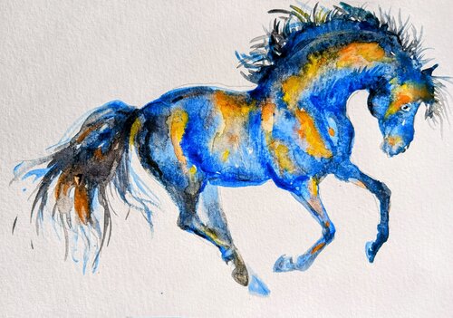 Azure Gallop van Daniela Vasileva, Schilderij te koop op Singulart