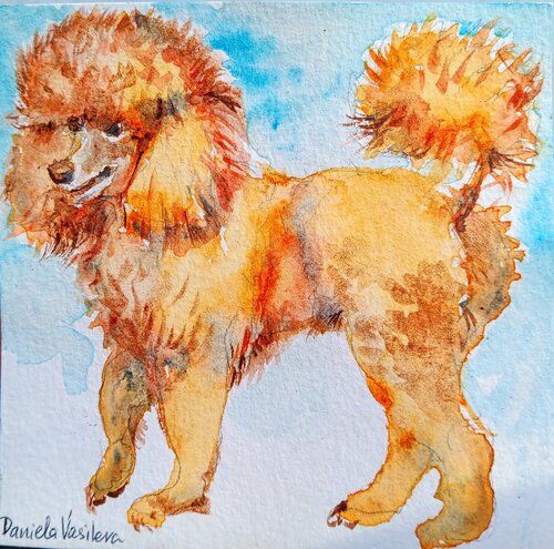 The golden poodle von Daniela Vasileva, Malerei kaufen auf Singulart