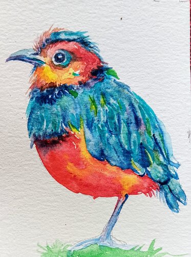 Paradise plume mosaic. Exotic Bird di Daniela Vasileva, Pittura in vendita su Singulart