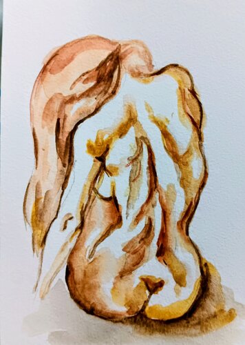 Nude Female figure sitting 10 de Daniela Vasileva, Pintura a la venta en Singulart