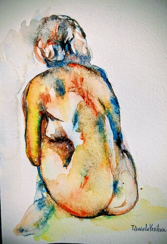 Female figure sitting van Daniela Vasileva, Schilderij te koop op Singulart