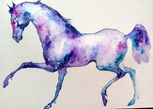 Colorful purple Horse Daniela Vasileva