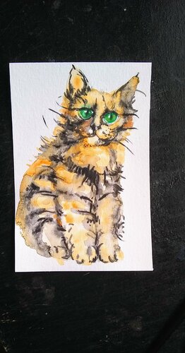 Calico kitty di Daniela Vasileva, Opera su carta in vendita su Singulart