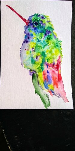 Colorful bird by Daniela Vasileva, Work on Paper for Sale on Singulart