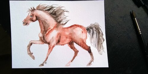 Horse running di Daniela Vasileva, Opera su carta in vendita su Singulart
