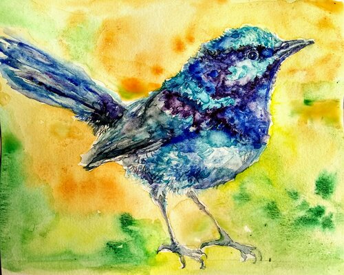 Blue bird di Daniela Vasileva, Opera su carta in vendita su Singulart