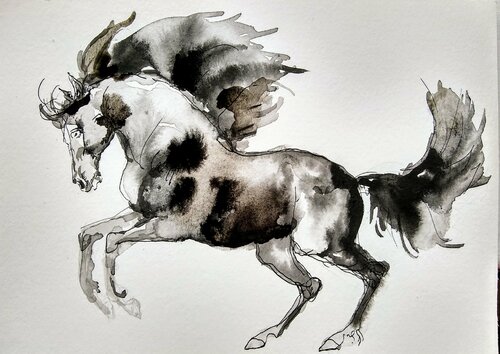 Black and gray von Daniela Vasileva, Zeichnungen kaufen auf Singulart