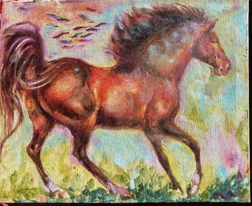 Horse running de Daniela Vasileva, Pintura a la venta en Singulart