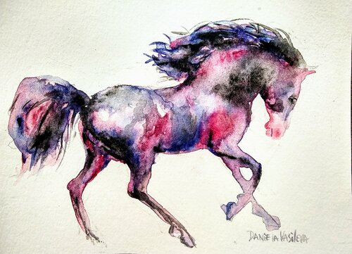 Blue purple Horse Daniela Vasileva
