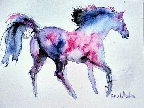 Blue purple Horse 3 Daniela Vasileva