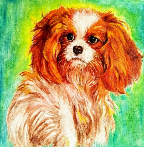 Cavalier King Charles spaniel puppy by Daniela Vasileva, 종이 for Sale on Singulart