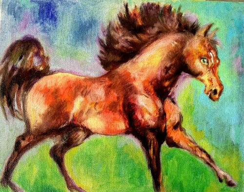 Horse running van Daniela Vasileva, Schilderij te koop op Singulart
