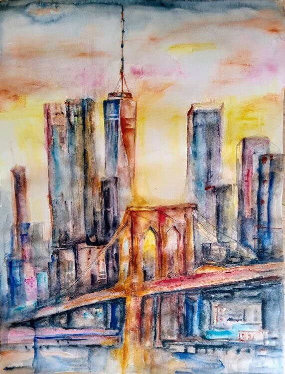 Brooklyn Bridge NYC morning glow Daniela Vasileva