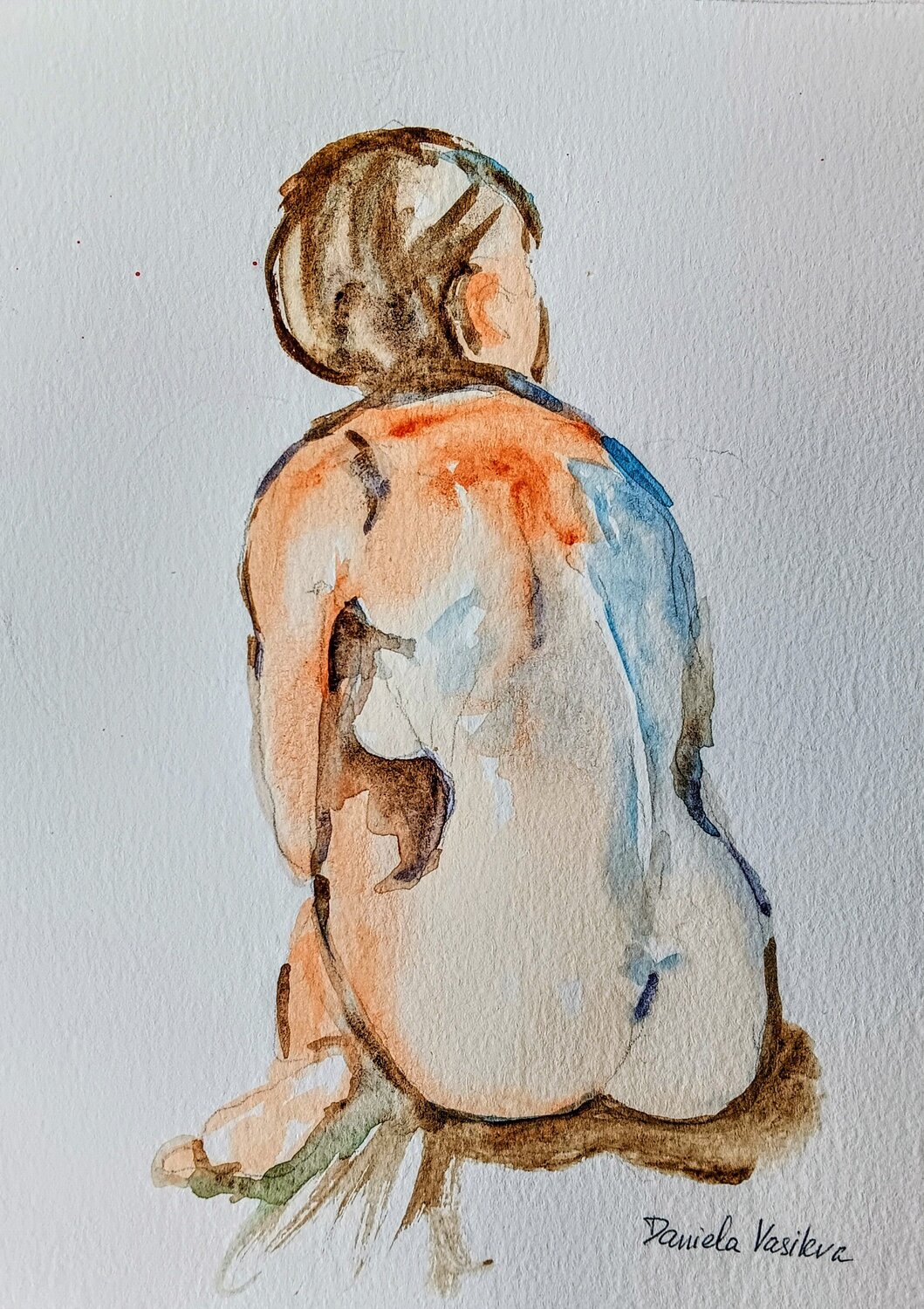 Nude Female figure sitting 11 Daniela Vasileva