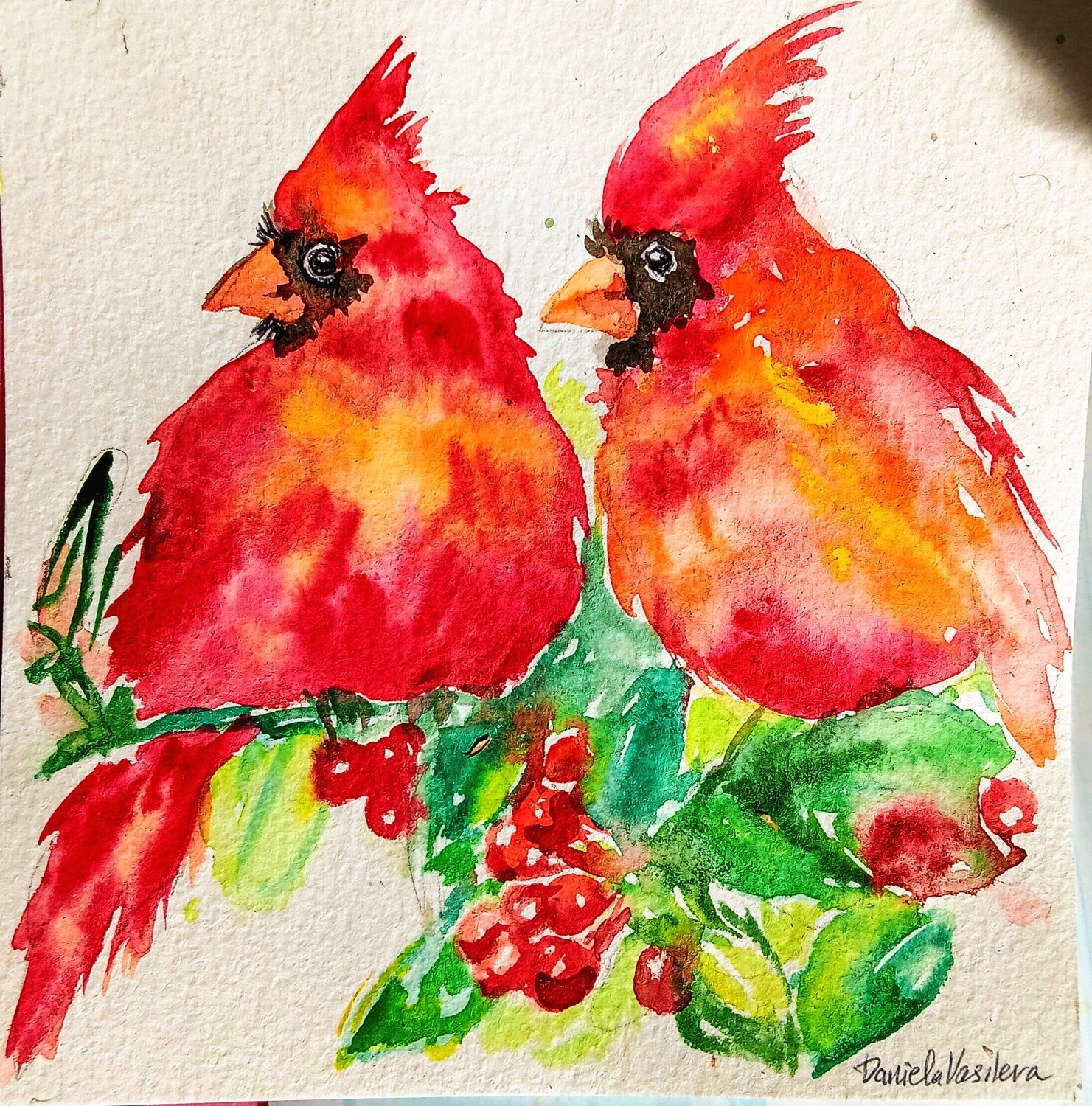 Red Christmas cardinals Daniela Vasileva