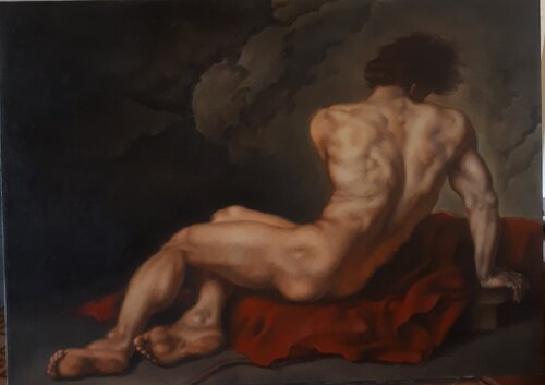 Patroclo (copia da J.L. David) di Cristiano Costantini, Pittura in vendita su Singulart