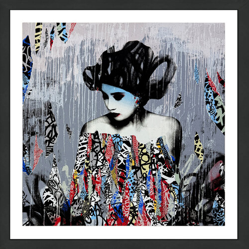 Siren in Motion (framed hand signed screen print) by HUSH, 인쇄 for Sale on Singulart