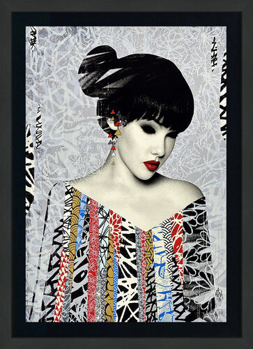 Poise (framed hand signed screen print) von HUSH, Druck kaufen auf Singulart