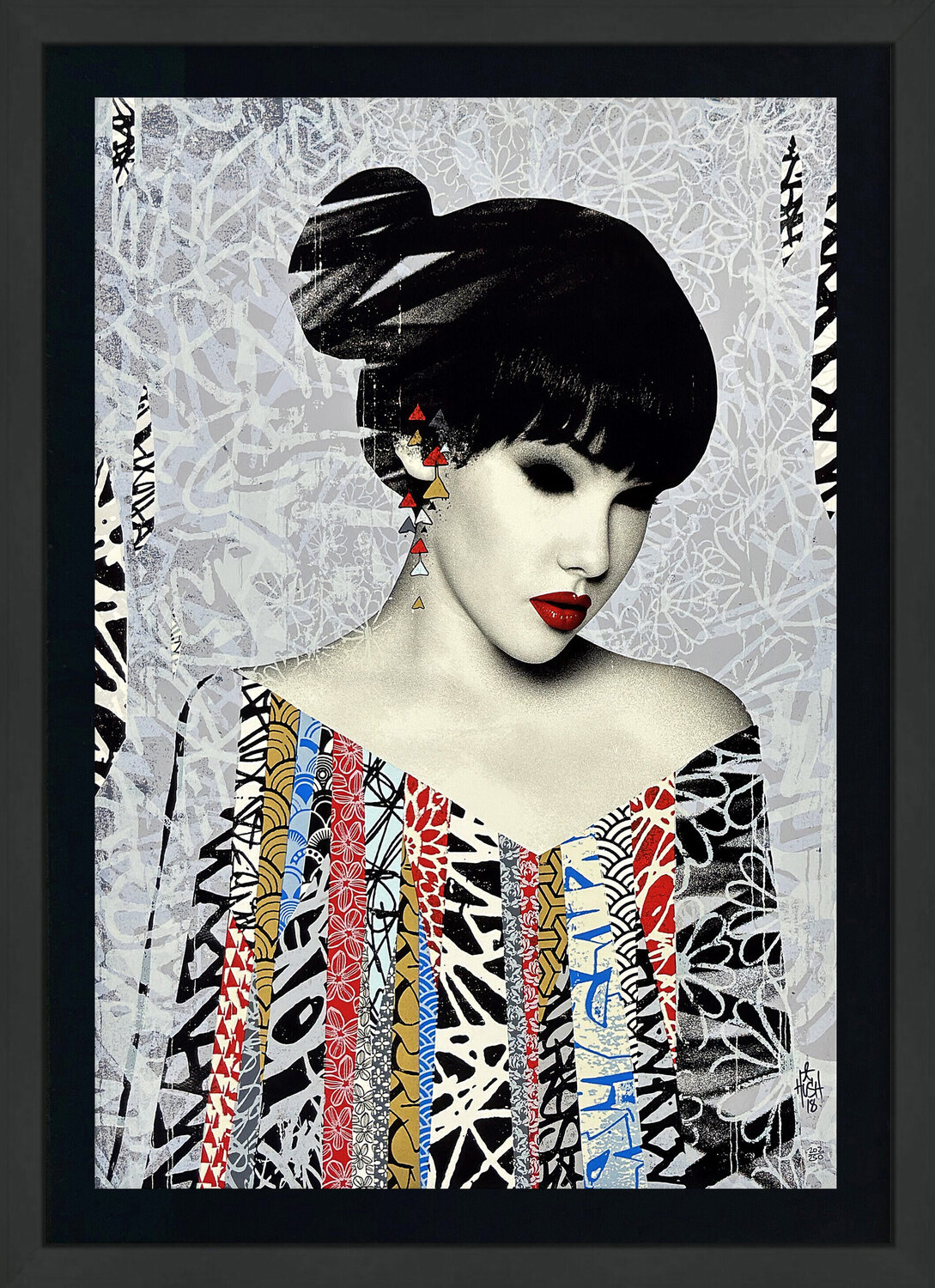 Poise (framed hand signed screen print) HUSH