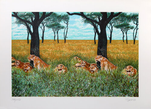 Lion Diptych von Fran Bull, Druck kaufen auf Singulart