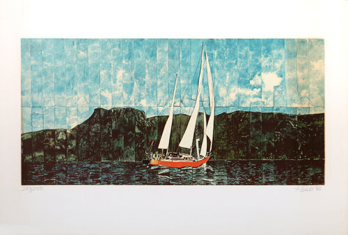 Sailboat van Fran Bull, Afdruk te koop op Singulart