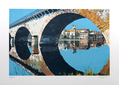 Reflected Bridge by Fran Bull, Print for Sale on Singulart