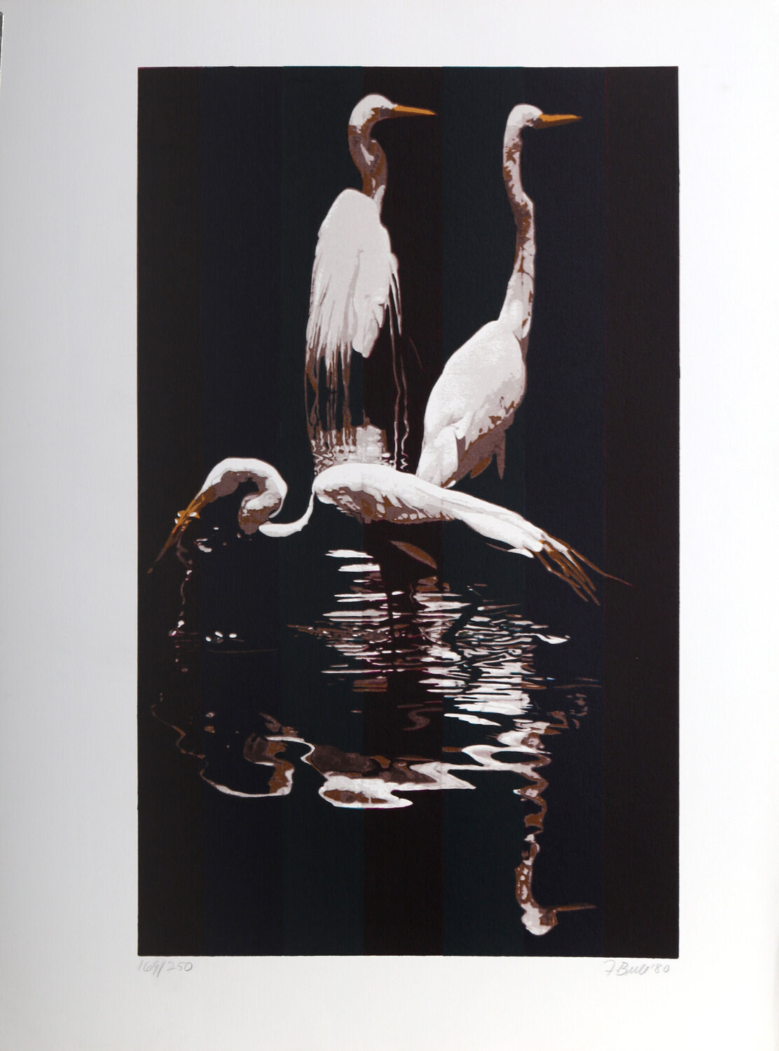 Egrets Fran Bull Print for sale