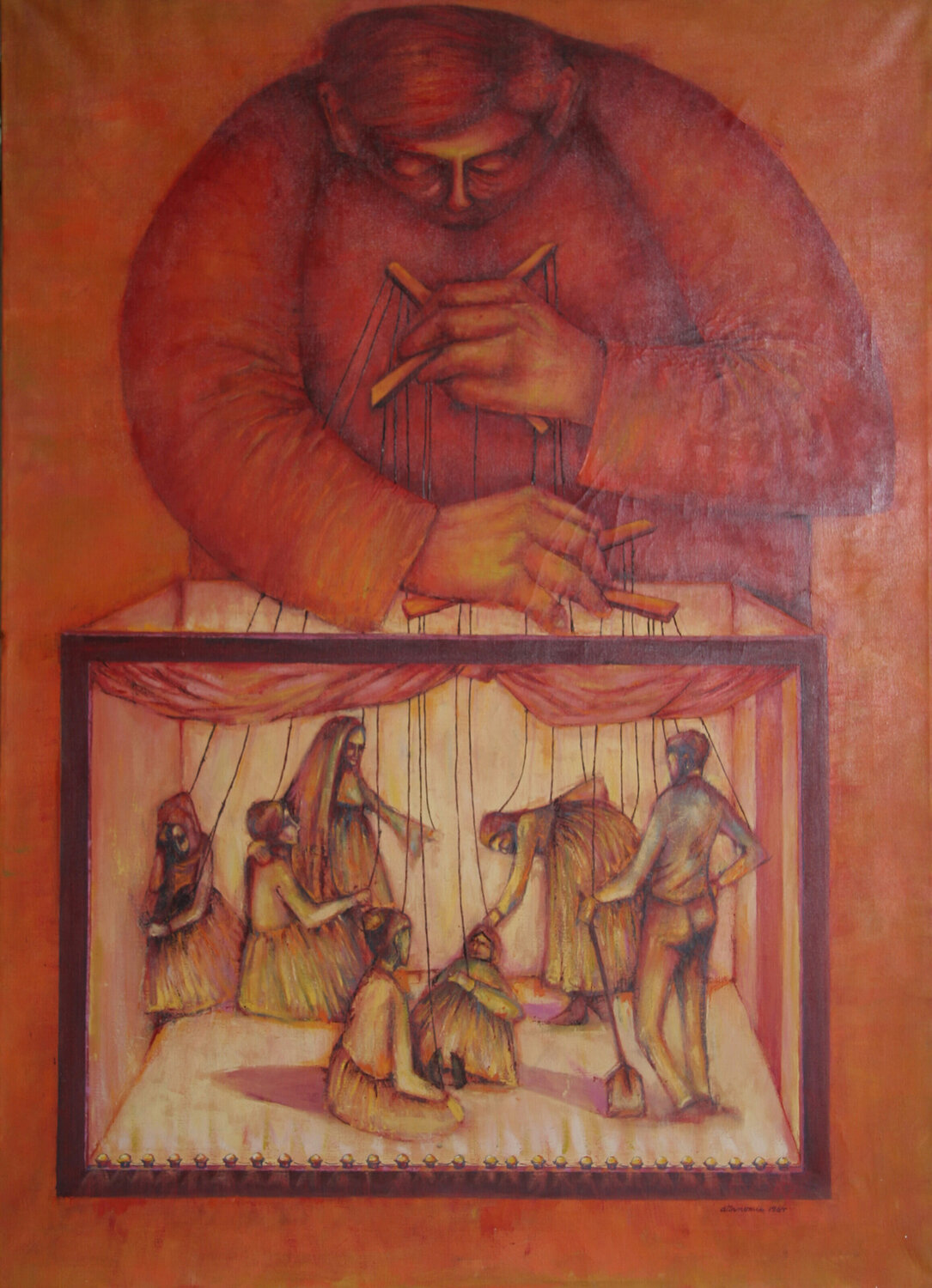 Marionettes Rita Simon Original painting for sale