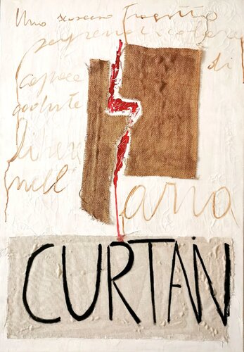CURTAIN (uno scosceso tragitto perpendicolare capace di cadute libere nell' aria) by sabrina Missere, 絵画 for Sale on Singulart