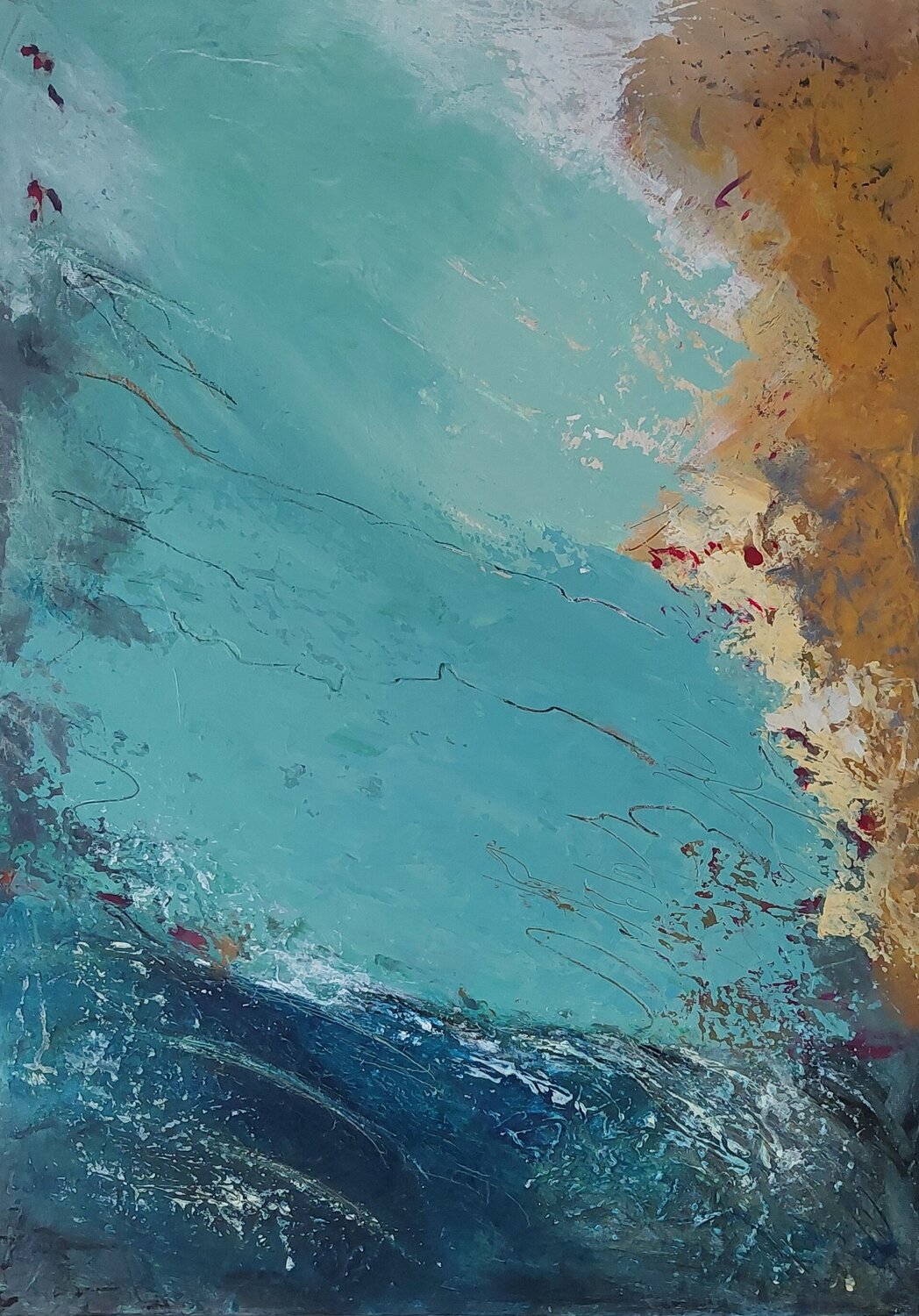 The Big Blue Bojana Milisavljević Bogić Origineel schilderij te koop