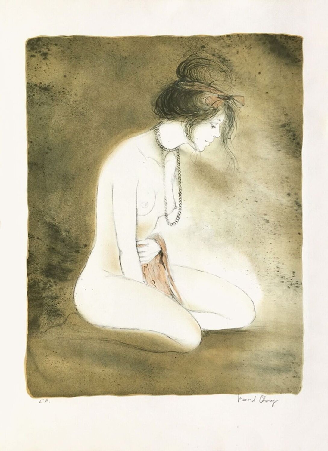 Dominique au collier Bernard Charoy Stampa in vendita