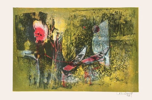 Paysage du Vietnam - barque au clair de lune von Lebadang Hoi, Druck kaufen auf Singulart