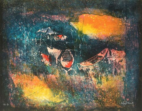 Paysage du Vietnam - village de pêcheurs III von Lebadang Hoi, Druck kaufen auf Singulart