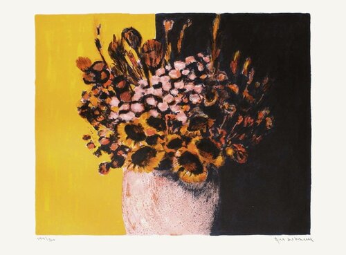 Bouquet noir et jaune by Jean-Claude Allenbach, Print for Sale on Singulart
