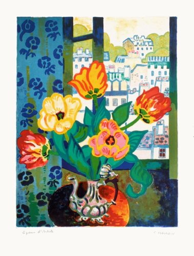 Bouquet de tulipes von Guy Charon, Druck kaufen auf Singulart