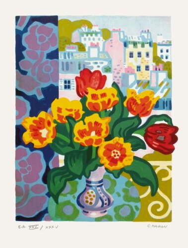 Tulipes à Paris von Guy Charon, Druck kaufen auf Singulart