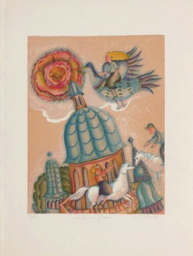 Soleil en fleur von Françoise Deberdt, Druck kaufen auf Singulart