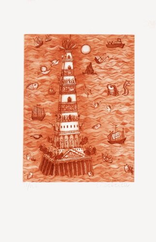 Les 7 Merveilles du Monde - Phare d'Alexandrie by Françoise Deberdt, Print for Sale on Singulart
