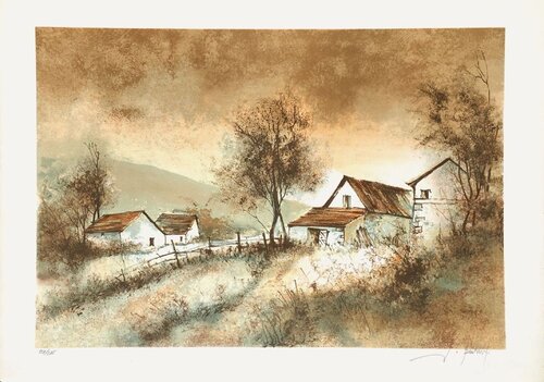 Le vieux hameau par François D'IZARNY, Édition en vente sur Singulart
