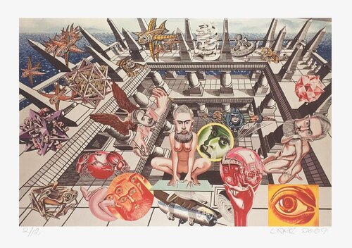 Hommage à Escher by Erró Gudmundur Gudmundsson, Print for Sale on Singulart