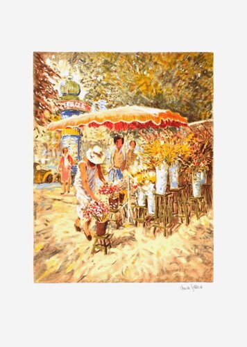 Paris - Le marché aux fleurs von Claude Fossoux, Druck kaufen auf Singulart