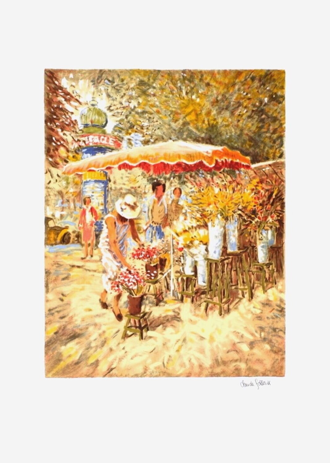 Paris - Le marché aux fleurs Claude Fossoux Stampa in vendita