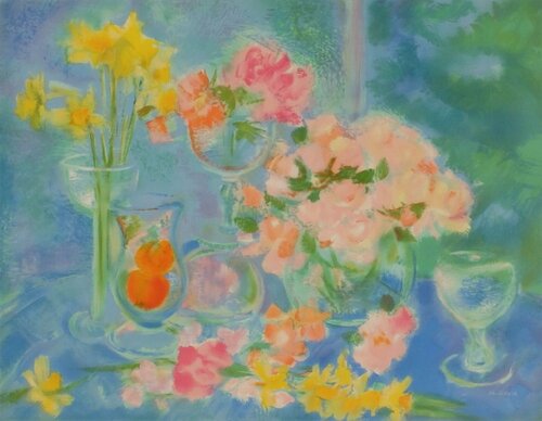 Table fleurie by Michèle Gour, Print for Sale on Singulart