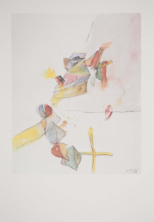 Jazz, Partition colorée, Héliogravure signée Daniel Humair