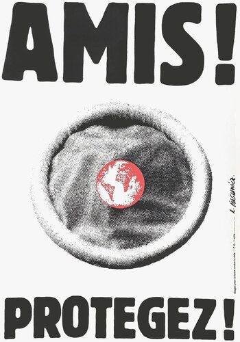 Amis ! Protégez !  (SIDA) di Roman Cieslewicz, Stampa in vendita su Singulart